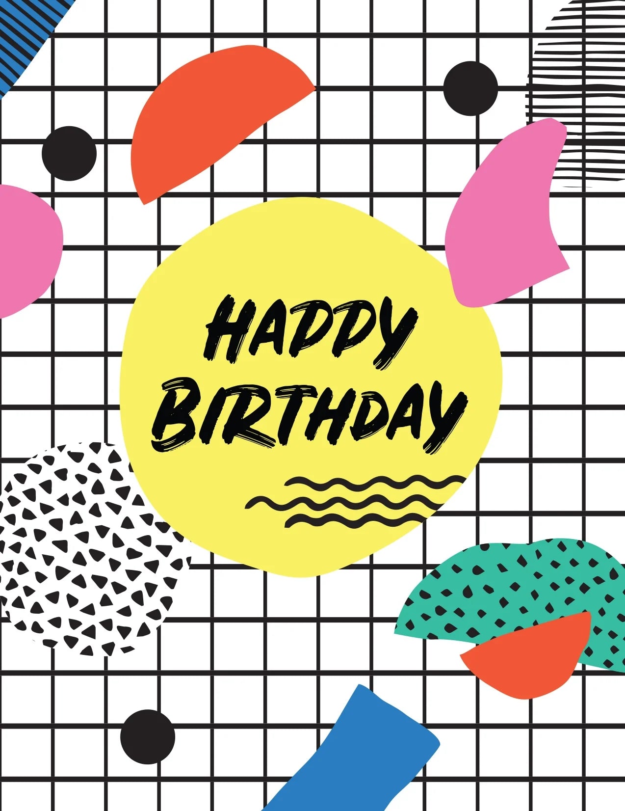 Happy Birthday Memphis Design