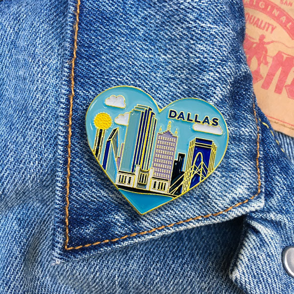 Pin - Dallas Texas Skyline Heart