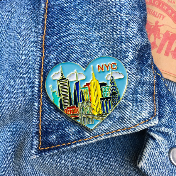 Pin - New York NYC Skyline Heart