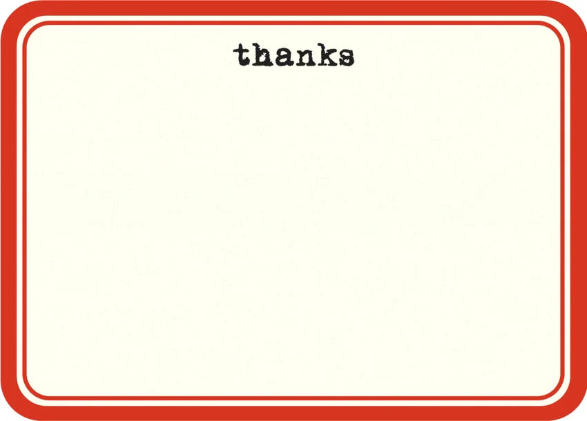 Thanks Red Rounded (8 pack)